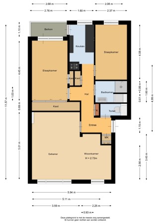 Floorplan - Stadhoudersweg 53C, 3038 EG Rotterdam